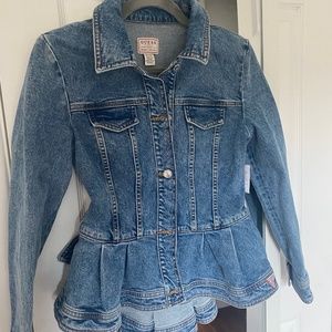 NEW Guess Peplum Denim Jacket